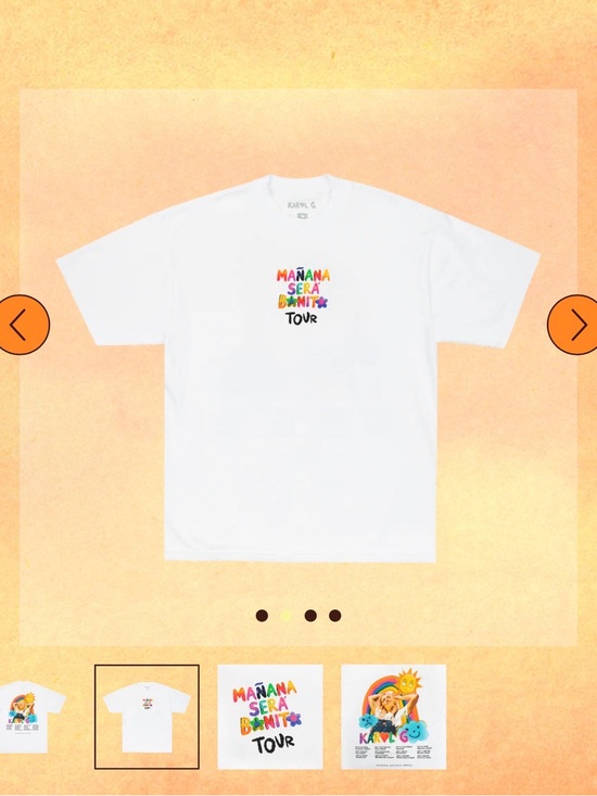 Karol G Tops - Off White 'Mañana Será Bonito Tour' Graphic T‑Shirt -
